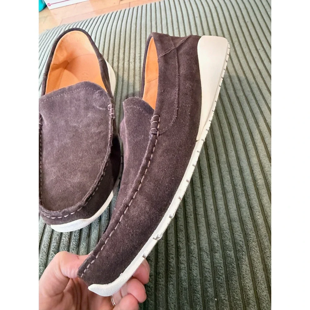 OluKai Ka'a Loafer Mens 11 Dark‎ Brown Suede Slip On Shoes 10535-6363 EU 44